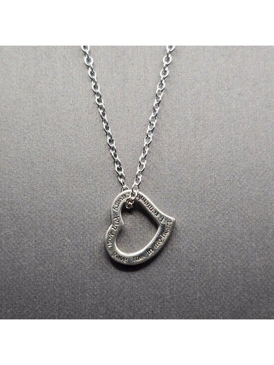 Unbranded Jewelry - Sterling Silver Mom Heart Pendant Necklace 22" I Remember Every Hug Inscribed